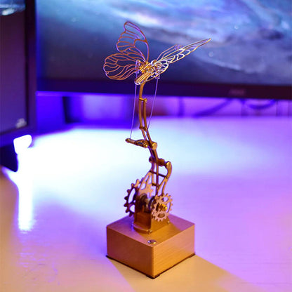 brass butterfly model kit wireless charging base adjustable wing speed kinetic mechanical sculpture decor MP0020, MP0023