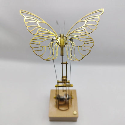 brass walnut butterfly DIY kit wireless charging stepless speed control kinetic art mechanical sculpture MP0020, MP0023