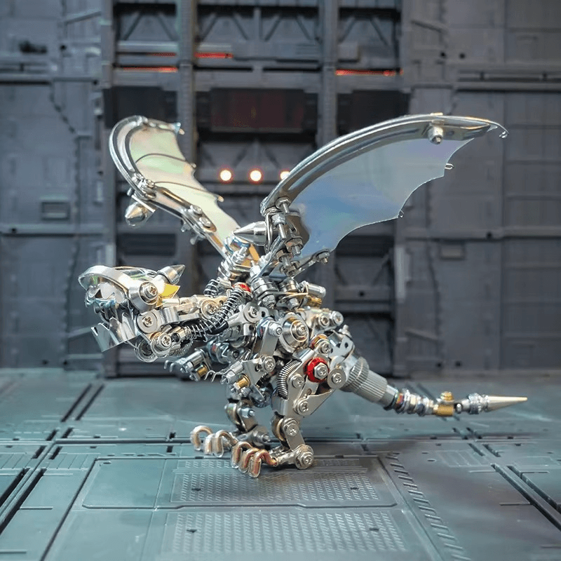 630 piece 3d metal dragon model kit pearlescent wing finish for collectors building a fantasy display, Colorful
