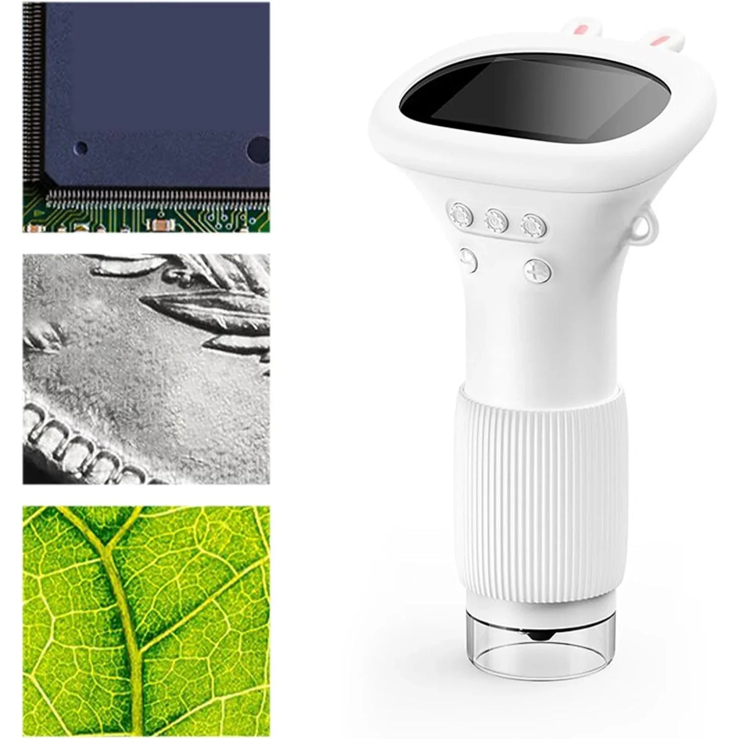 Micro Explorer Pro 1000X digital microscope White edition with PCB chip coin leaf samples — SCOPE-4
