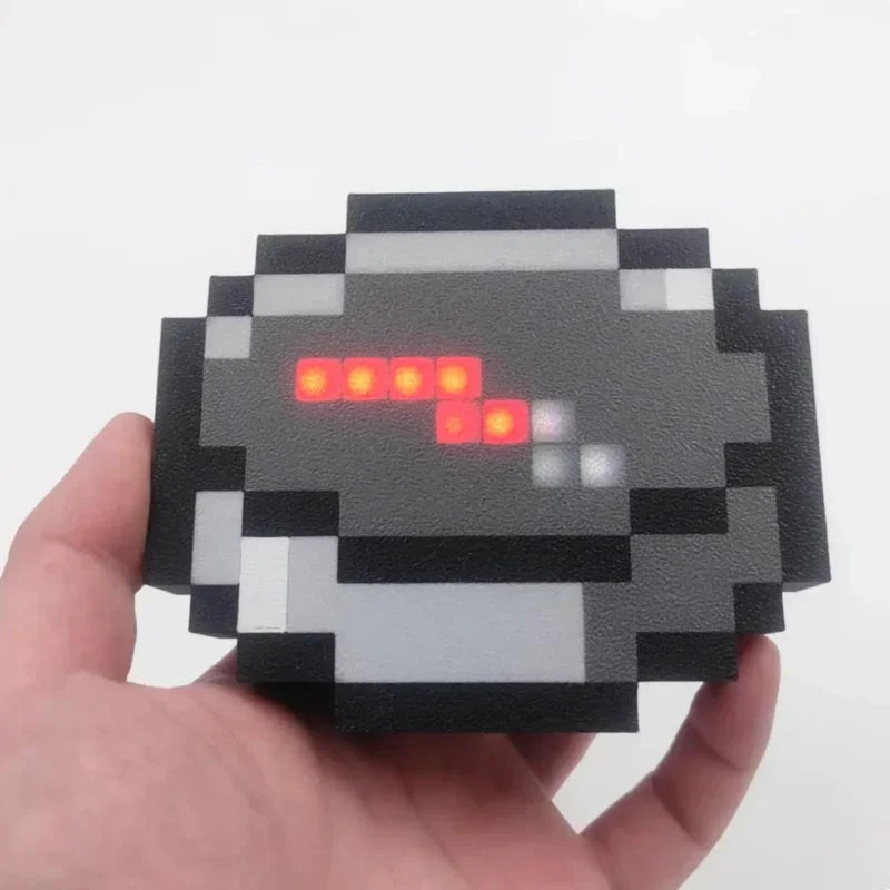 magnetic compass cosplay prop pixelated frame for minecraft fans convention lan party gaming room shelf decor and kids