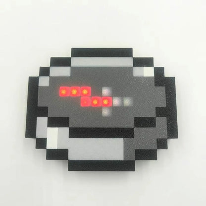 8 bit voxel pixel compass with red led illumination magnetic north navigation tool for hiking camping and gaming desk