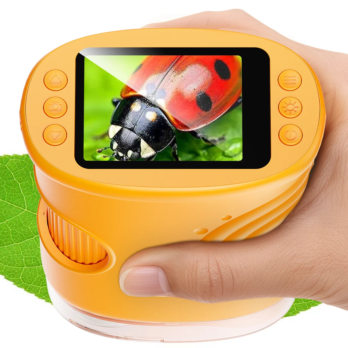 1000X handheld digital microscope for kids hero hand-held Yellow Mini Pocket with ladybug on screen — 3256809371507080-Y, 3256810283375443-W, 3256809371507080-P, 3256810283375443-P