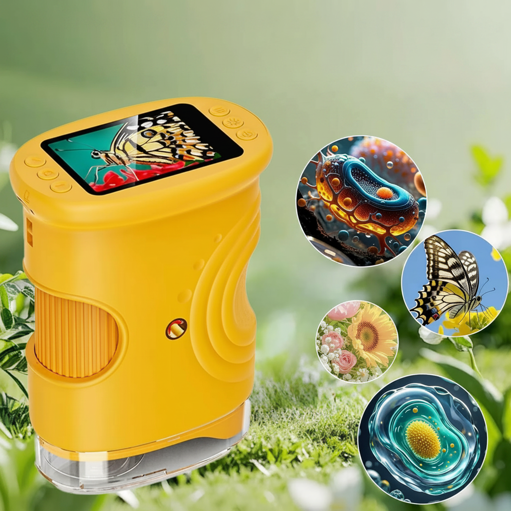 Mini Pocket microscope HD photo and video samples microorganisms butterfly flowers organisms — 3256809371507080-Y, 3256810283375443-W, 3256809371507080-P, 3256810283375443-P