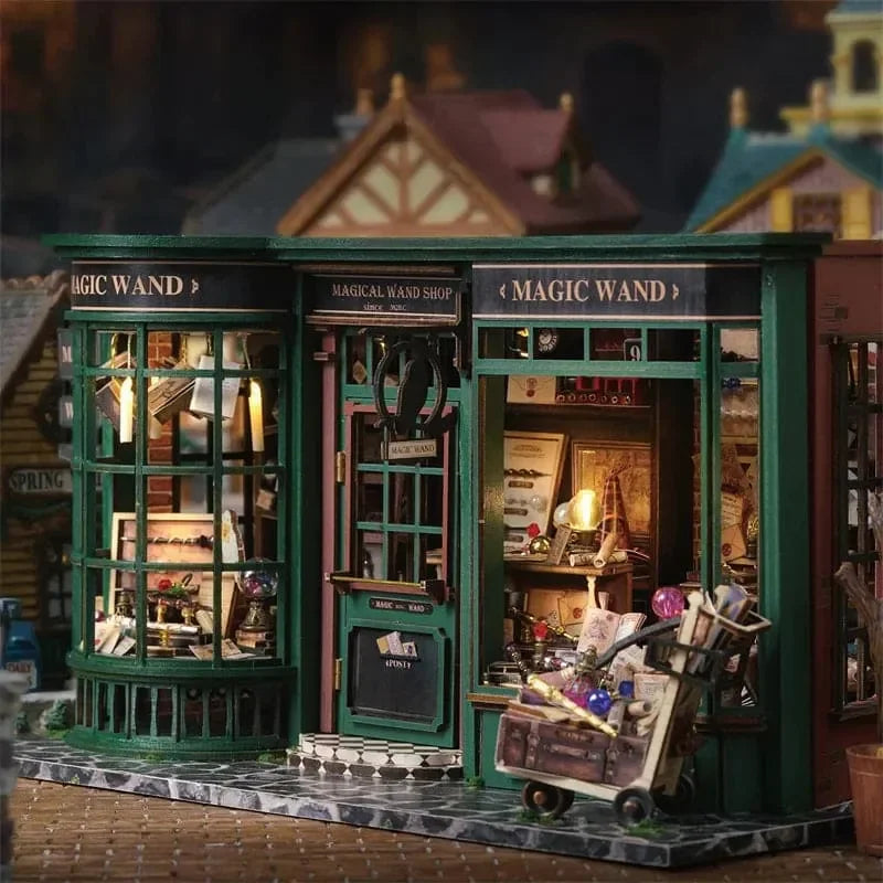 1:24 scale dollhouse furniture and cauldron details, dark academia miniature decor for a study or office
