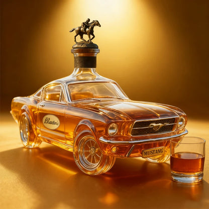 car shaped whiskey bottle mancave bar decor bourbon display - Blanton's