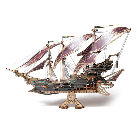 Puzzloria | Secrets of the Aether 3D Steampunk Pirate Ship Wooden Assembly Kit