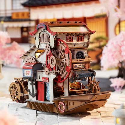 nautical maritime wooden boat puzzle model anchor japanese sushi shop sign laser cut building kit display craft gift