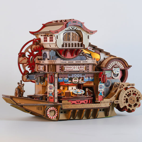 3D Wooden Puzzle Nautical Sushi Boat Model Kit - Japanese DIY