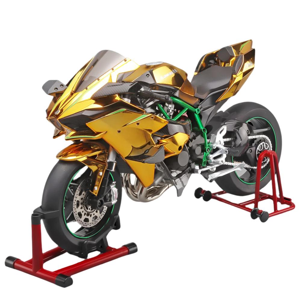 Ninja H2R RC superbike 1:6 scale model with engine sound and exhaust smoke effects in Gold