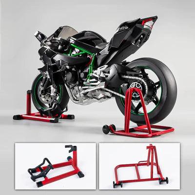 RC superbike custom display stand detail for desk setups, included for Black and Gold motorcycle models