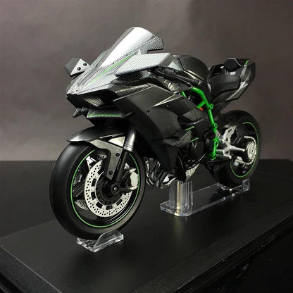 Remote control superbike 1:6 scale with real exhaust smoke effect, display model for bikers in Black
