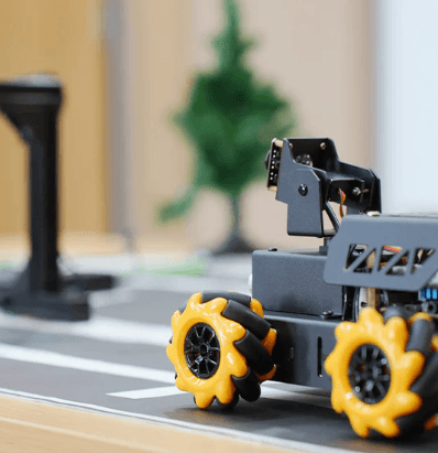 diy programmable robot car with wide angle camera and aluminum alloy frame for coding students, With Raspberry Pi 5 (4GB)