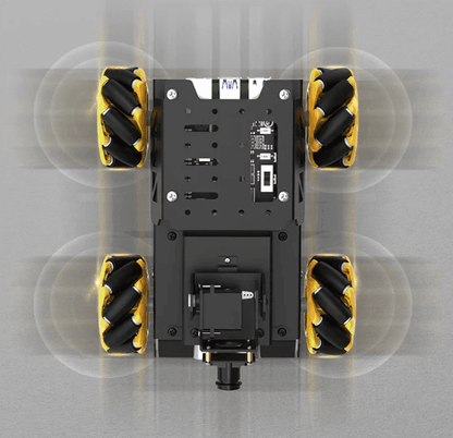 mecanum wheel robot chassis moving sideways and diagonally, programmable robotics kit for classrooms, Without Raspberry Pi 5