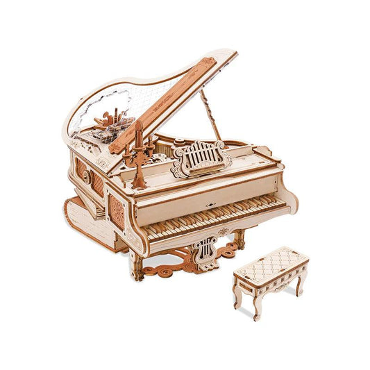 mechanical piano music box 3d wooden puzzle kit for adults with self playing keys and a clear acrylic lid
