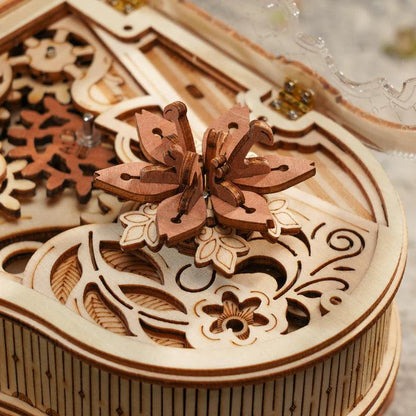 victorian style wooden piano music box, ornate 3d puzzle model as shelf decor for a study or living room