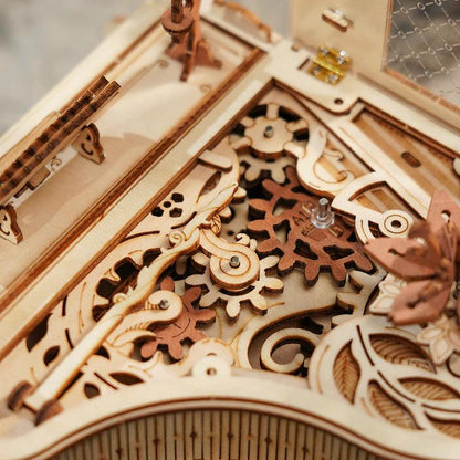 music lover gift idea, hand crank wooden piano music box model for birthdays, christmas and graduations