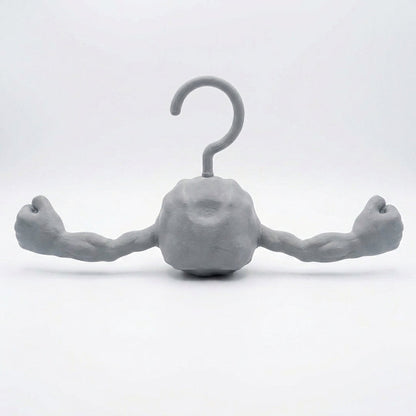 Geodude Pokemon hanger back view showing the rocky stone gray finish, anime rock monster clothes hanger for bedroom closet