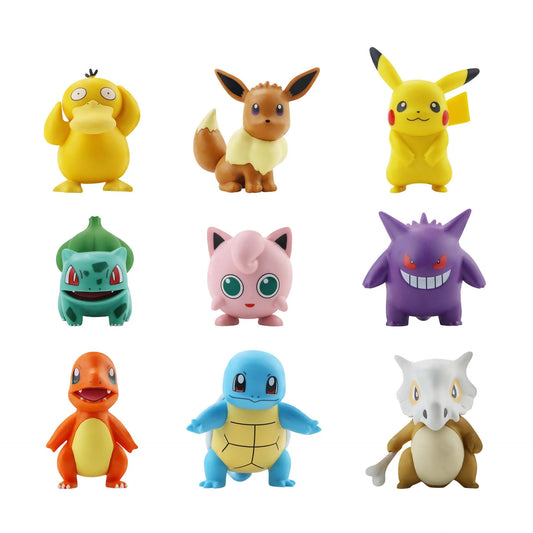 Pokémon mini action figure PVC collectible anime figurine desk decor gift Bulbasaur, Pikachu, Charmander, Squirtle, Psyduck, Jigglypuff, Cubone, Eevee, Gengar