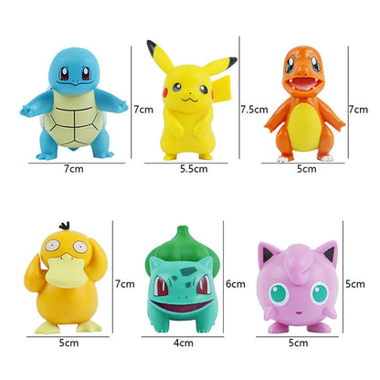 Pokémon mini action figure PVC collectible anime figurine desk decor gift Bulbasaur, Pikachu, Charmander, Squirtle, Psyduck, Jigglypuff, Cubone, Eevee, Gengar