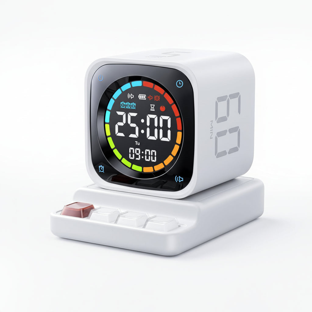 Pomodoro Timer Cube with Flip Productivity Countdown Presets