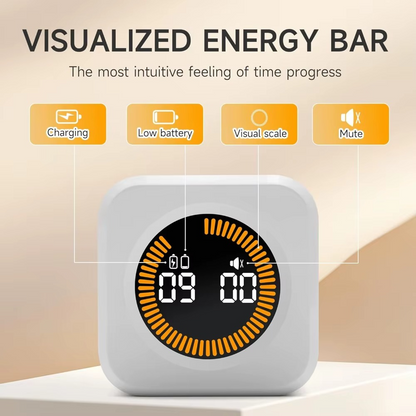 Mini pomodoro timer cube with flip countdown LED display for productivity focus and time management