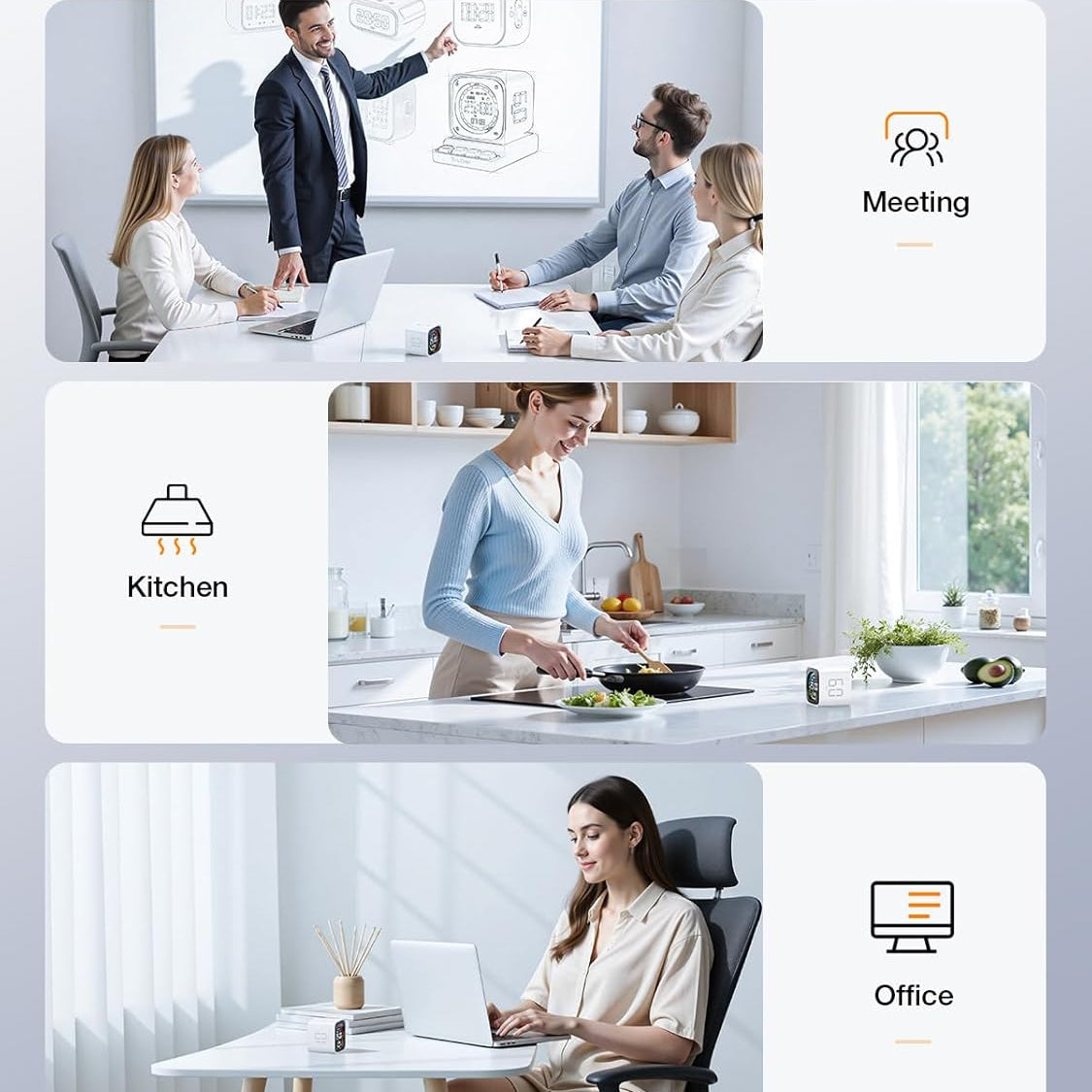 TK3 rechargeable pomodoro timer cube with LED display flip countdown and desk clock functions