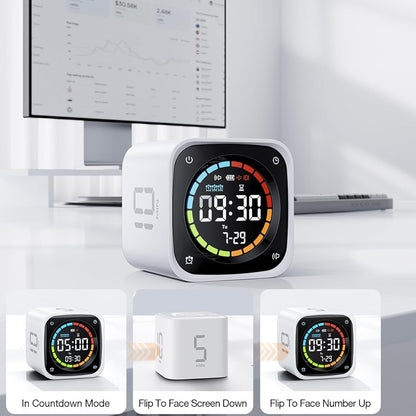 TK3 rechargeable pomodoro timer cube with LED display flip countdown and desk clock functions