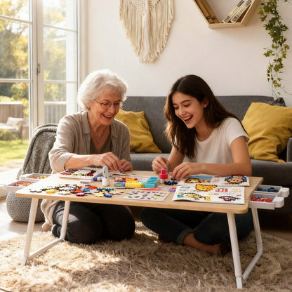 puzzle table for adults and kids to share, portable activity desk with storage trays for crafts and puzzles, 1200 Piece