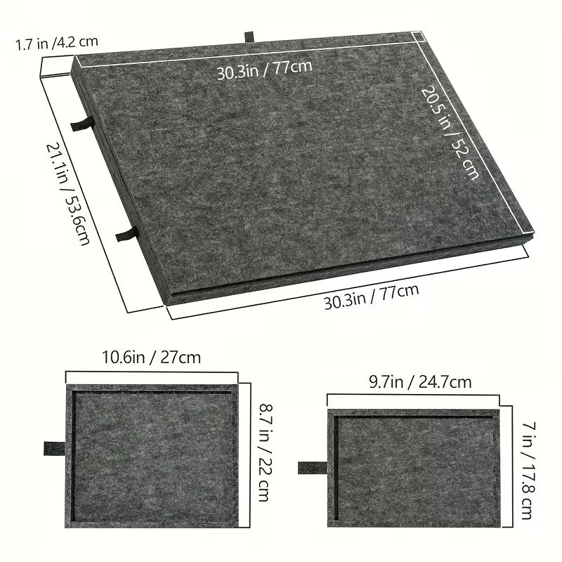 Portable puzzle desk with tiltable angle and felt mat for 1500 piece jigsaw puzzles – Dark Gray, Light Gray