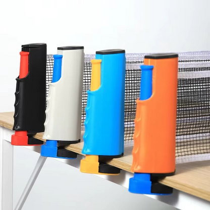 portable table tennis net set retractable clip-on net 2 paddles 3 balls instant ping pong setup anywhere – Orange, Gray, Blue, Black