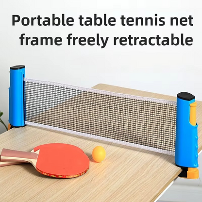 portable table tennis net set retractable clip-on net 2 paddles 3 balls instant ping pong setup anywhere – Orange, Gray, Blue, Black