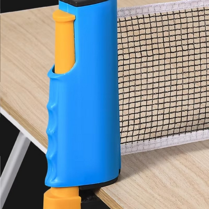 retractable ping pong net adjustable clip-on for any table up to 5cm thick portable table tennis game kit – Orange, Gray, Blue, Black