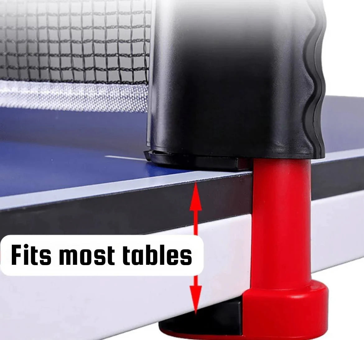 clip-on table tennis net retractable for dining table kitchen counter outdoor patio adjustable tension – Orange, Gray, Blue, Black