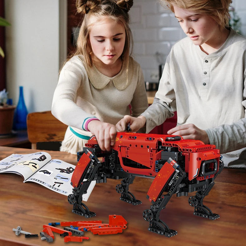 Power Robot Dog Building Blocks Set 936 Pieces with Remote Control Red