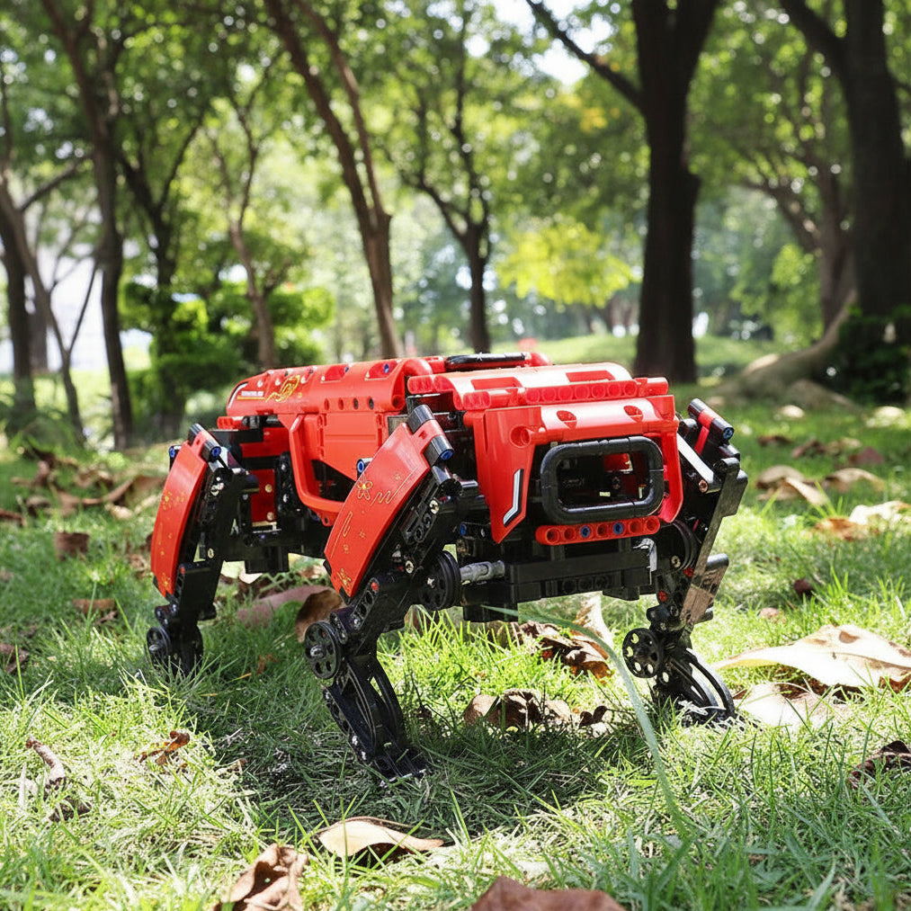 Power Robot Dog Building Blocks Set 936 Pieces with Remote Control Red