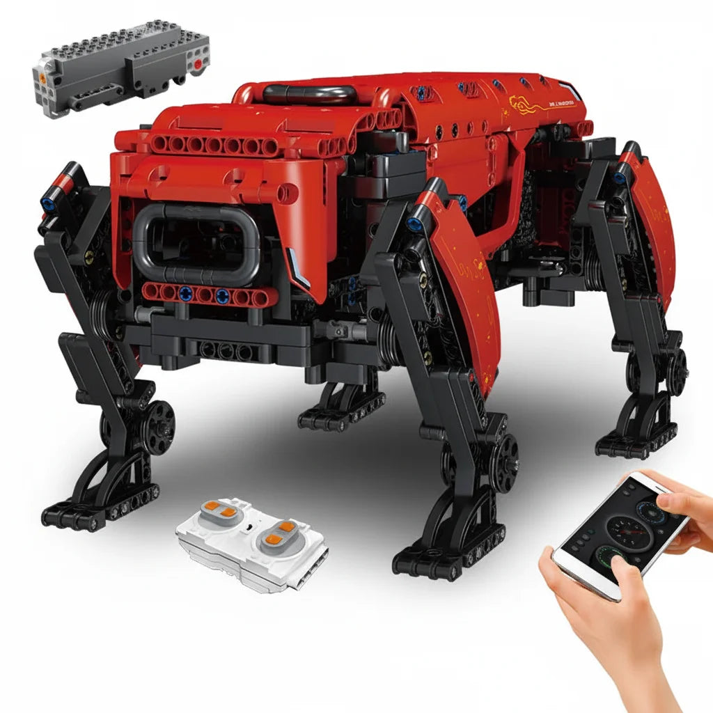 Power Robot Dog Building Blocks Set 936 Pieces with Remote Control Red