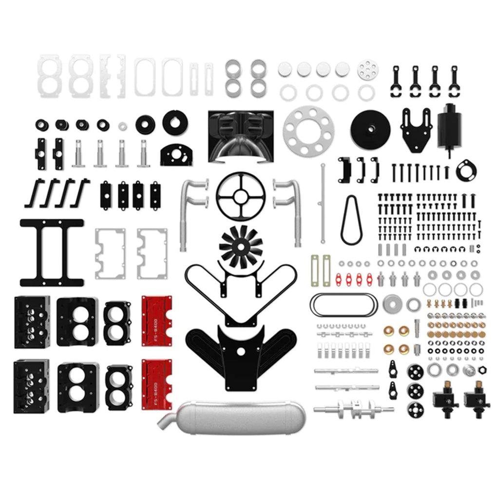 Puzzloria™ | DIY 4 Cylinder Four-Stroke 14cc Nitro H4 Engine Model Kit FS-B400 - Puzzloria