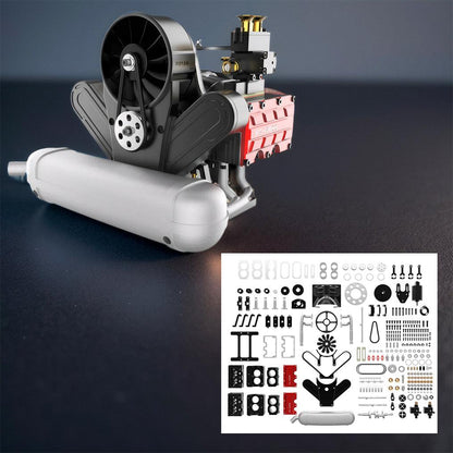 Puzzloria™ | DIY 4 Cylinder Four-Stroke 14cc Nitro H4 Engine Model Kit FS-B400 - Puzzloria