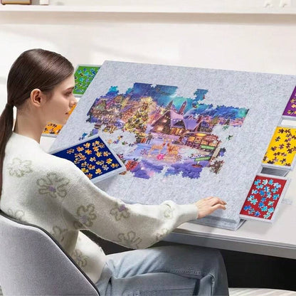 foldable 2000 piece jigsaw puzzle table with 6 color sorting drawers felt anti slip surface portable hobby gift Grey