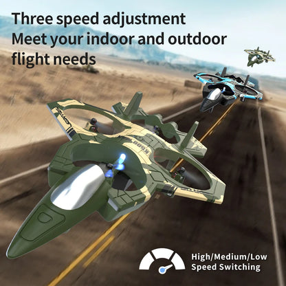 K500 Max RC fighter jet drone three speed beginner stunt quadcopter for kids outdoor and indoor flying toy – Green, Blue