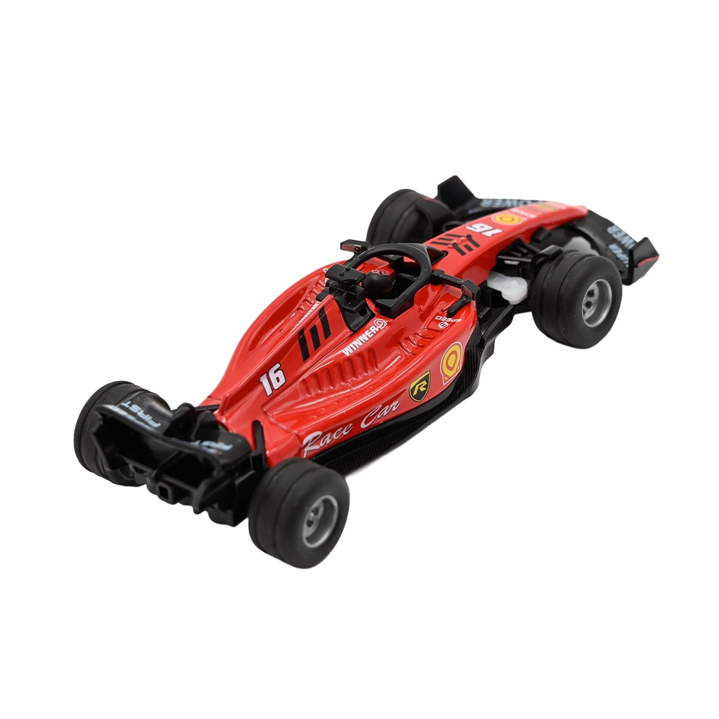 Puzzloria 1:64 scale RC Formula racing car with alloy body LED lights and dual remote app control