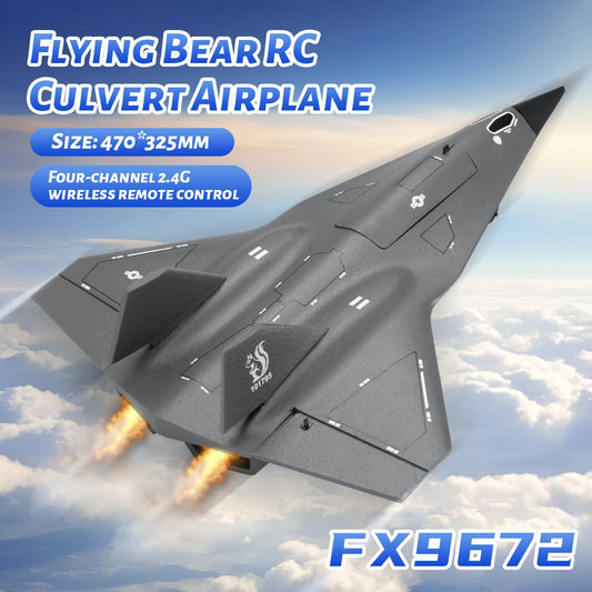 flying RC stealth fighter jet 4-channel 2.4 GHz culvert airplane 470mm twin motor EPP foam stunt aircraft for hobbyists