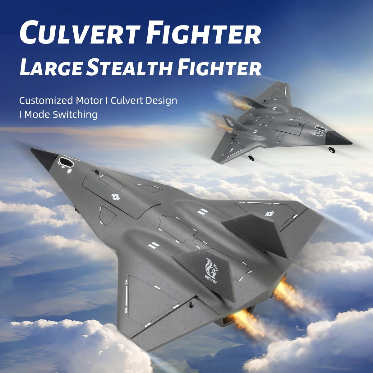 culvert RC fighter jet plane stealth twin ducted fan motor airplane 6-axis gyro stunt mode hobby flyer EPP foam toy