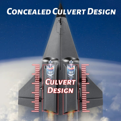 twin ducted fan RC stealth jet plane concealed culvert design 4-channel 2.4 GHz airplane EPP foam hobby aircraft