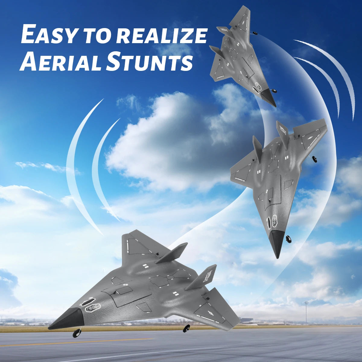 RC stealth fighter jet plane aerial stunt 3D mode aerobatic flight EPP foam 4-channel 2.4 GHz airplane hobby toy