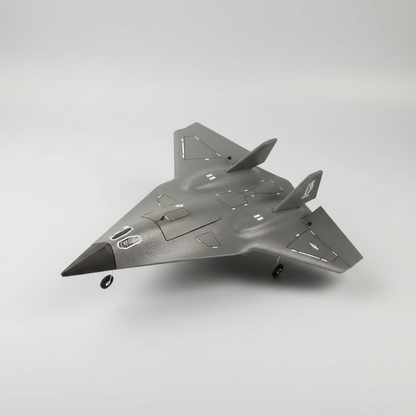 RC stealth fighter jet plane flying over field at sunset EPP foam culvert airplane 4-channel hobby aircraft for teens