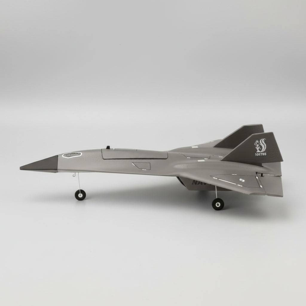 RC stealth fighter jet plane parked on grass field with landing gear EPP foam 4-channel airplane hobby gift toy