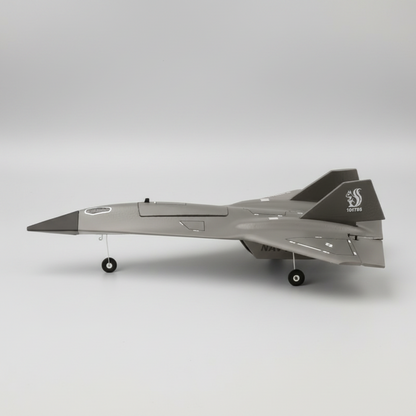 RC stealth fighter jet plane parked on grass field with landing gear EPP foam 4-channel airplane hobby gift toy