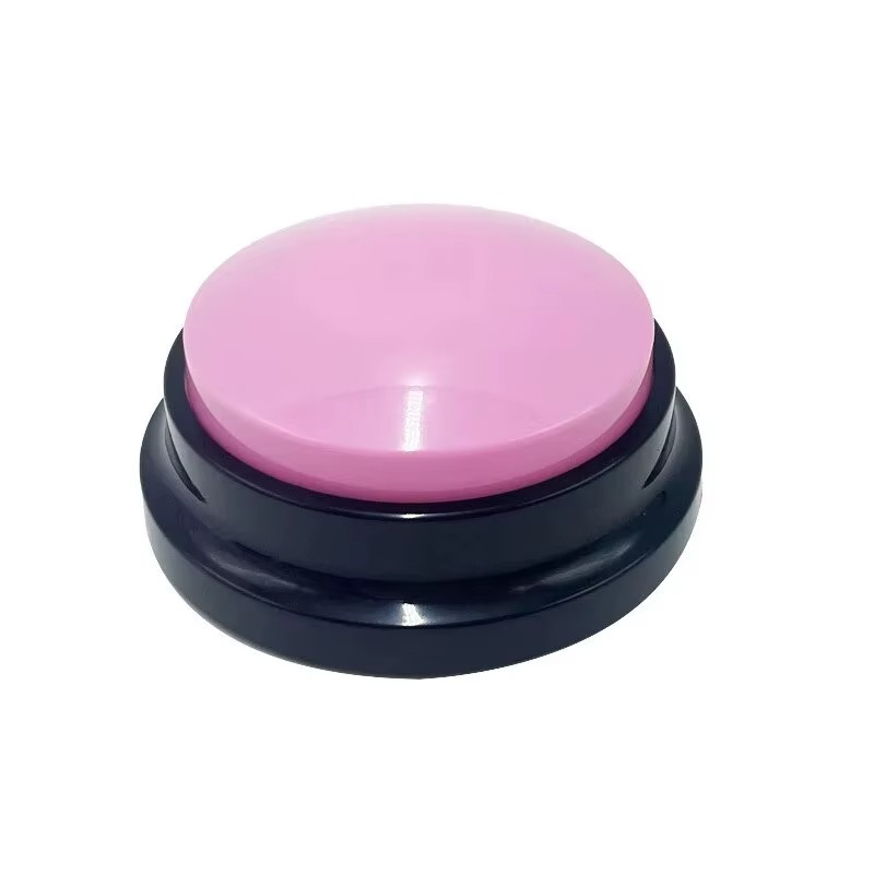 Recordable pet training communication buttons with voice recording feature for dog and cat command training in multiple colors